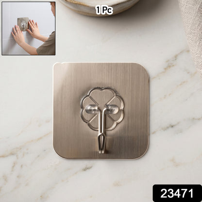 Self-Adhesive Metal Floral Wall Hook attached on smooth surface