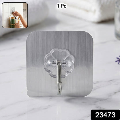No drill adhesive double hook wall mounted