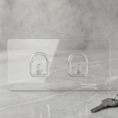 Close-up of Transparent Double Hook Adhesive Backing