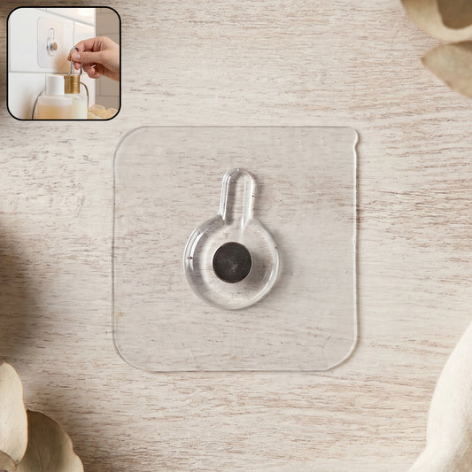 Transparent self-adhesive wall hook on smooth surface