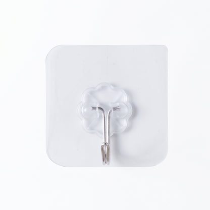 Adhesive transparent floral wall hook on door