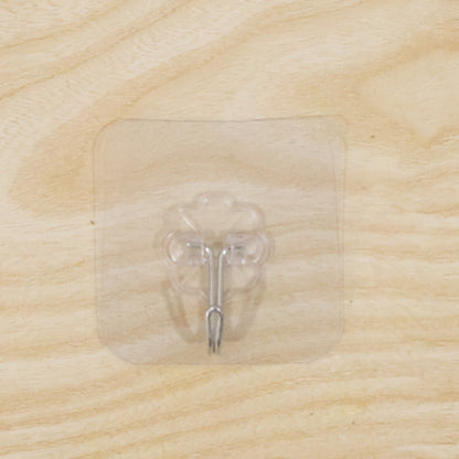 Clear Flower Shape Self-Adhesive Wall Hook – 1 Pc