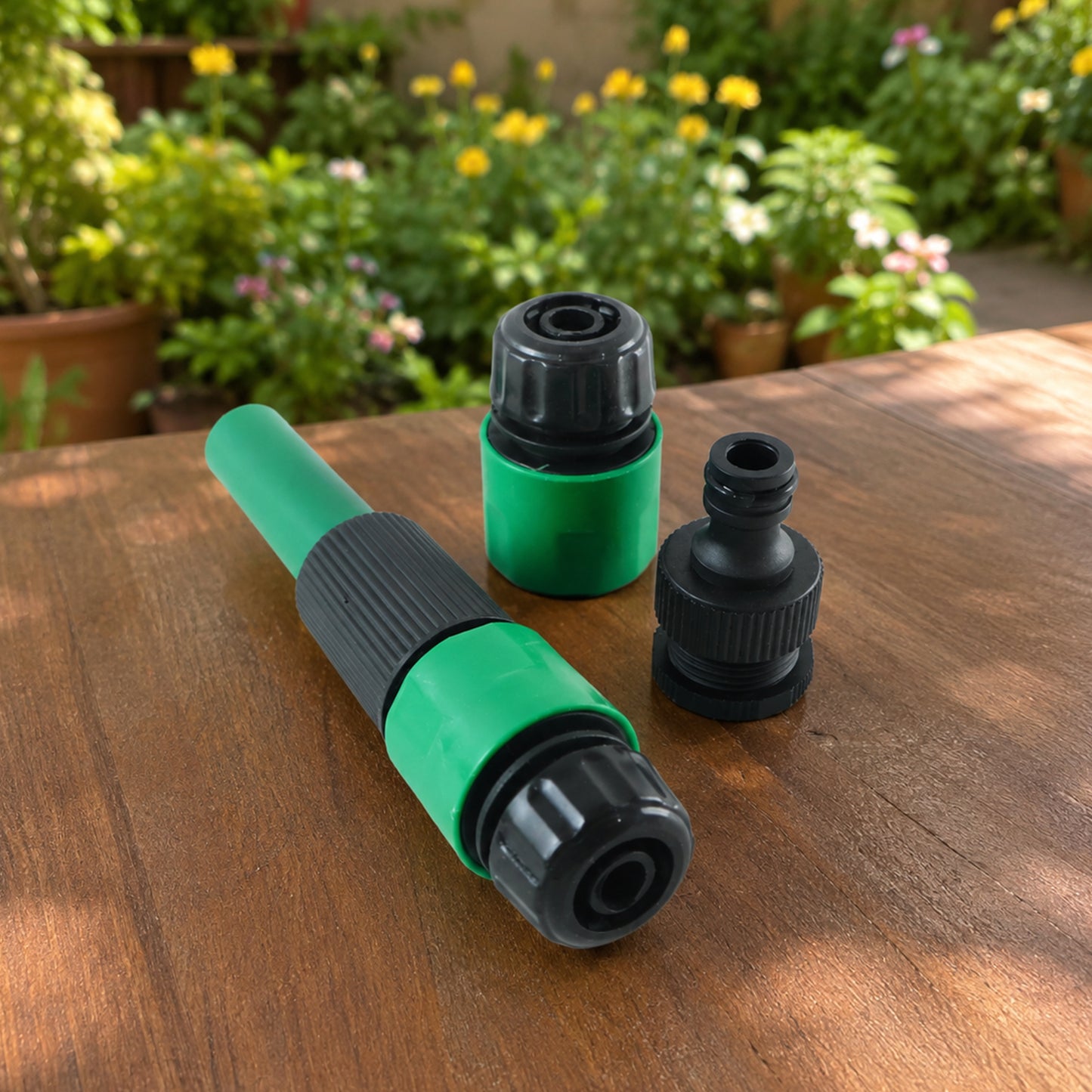 Garden Hose Nozzle Set – 4-Piece Durable Plastic | Grow Garden Tools