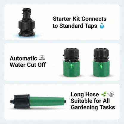 Garden Hose Nozzle Set – 4-Piece Durable Plastic | Grow Garden Tools