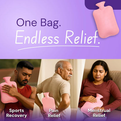 Premium Quality Rubber Hot Water Bag (31 x 19 Cm / 1 Pc)