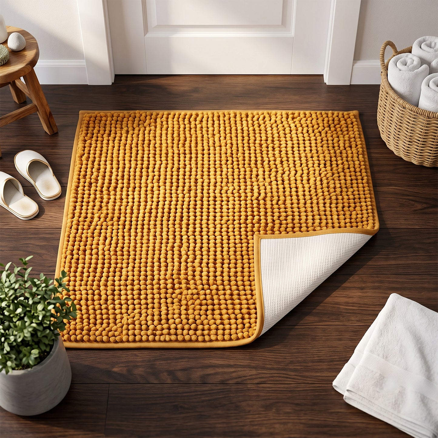 Anti Slip Absorbent Floor Mat 77 x 49 Cm Soft Microfiber Door Mat (1 Pc)