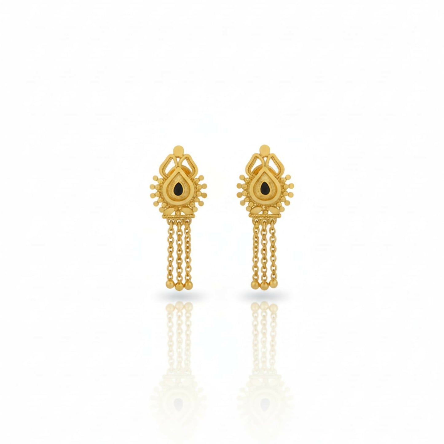 Stylish 3 Line Golden Earrings designed for women and girls in traditional Indian style