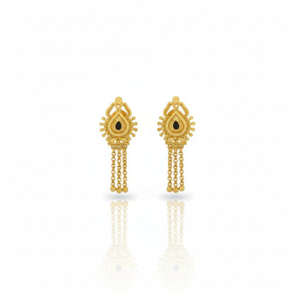 Stylish 3 Line Golden Earrings designed for women and girls in traditional Indian style