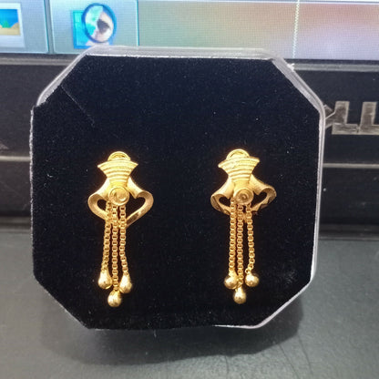 Elegant Golden Drop Earrings for Women & Girls | Lightweight Stylish Party Wear Earrings