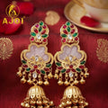 Kundan Floral Jhumka Earrings – Elegant Traditional Design for Women