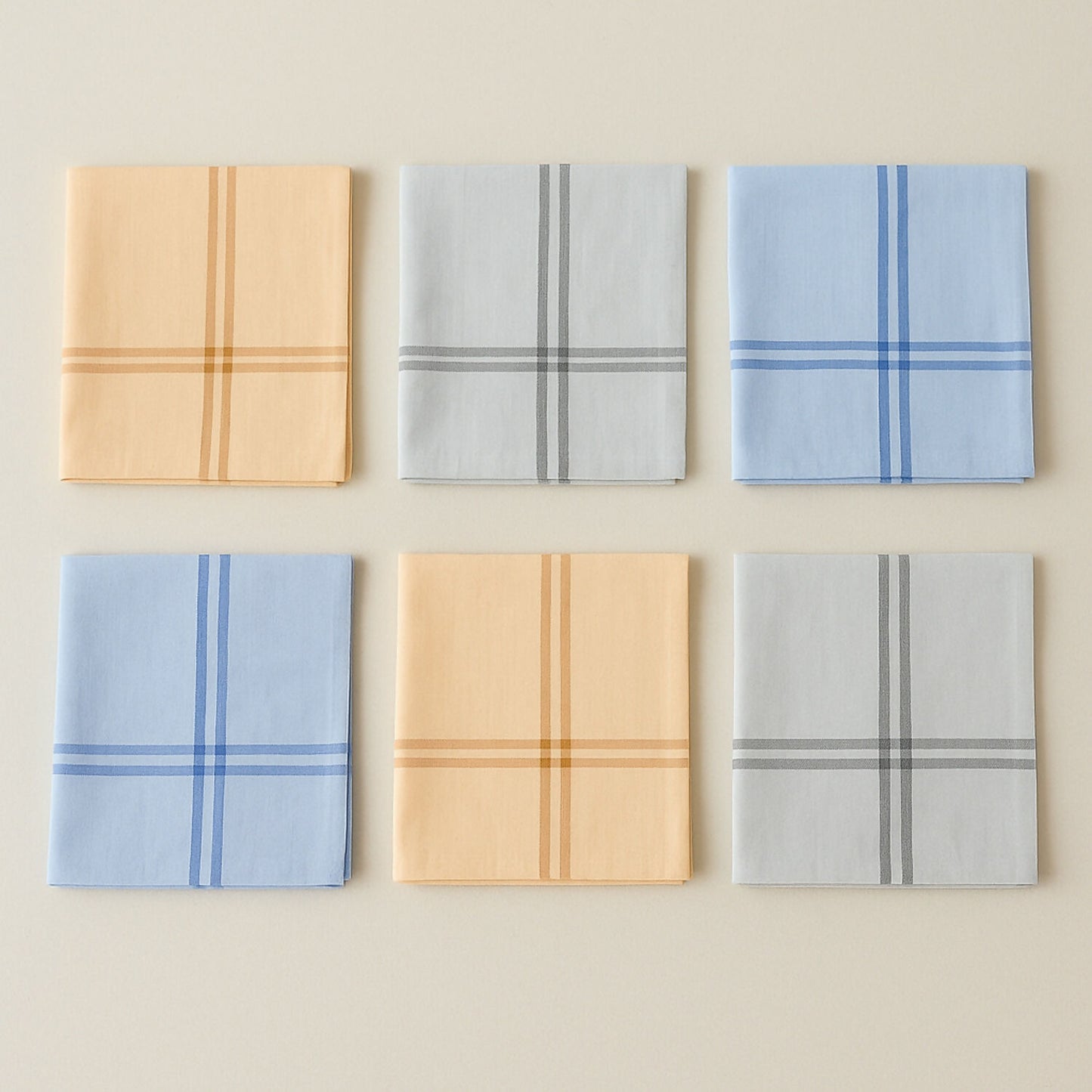 Set of 12 Cotton Handkerchiefs for Men & Women – Soft Absorbent Check Pattern Hanky for Daily Use