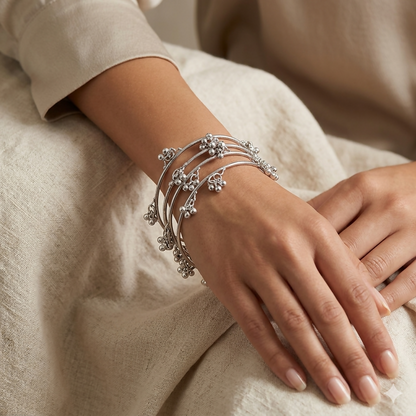 Side view of ethnic Kashmiri bangles