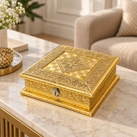 Premium German Oxidised Dry Fruit Box | Decorative Festive Gift Box for Sweets, Mukhwas & Pooja Items