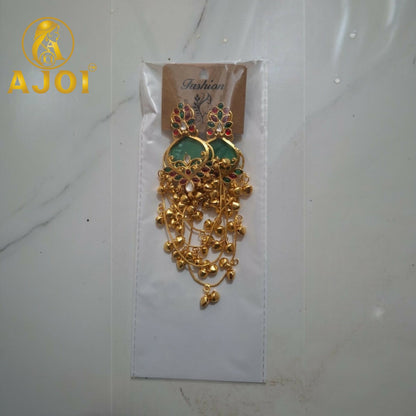 Royal Kashmiri Design Green Earrings
