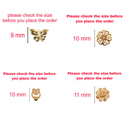 Elegant gold plated butterfly stud earrings with shimmering Cubic Zirconia