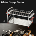Stainless Steel Dish Rack – 2-Tier Kitchen Organizer 12x18