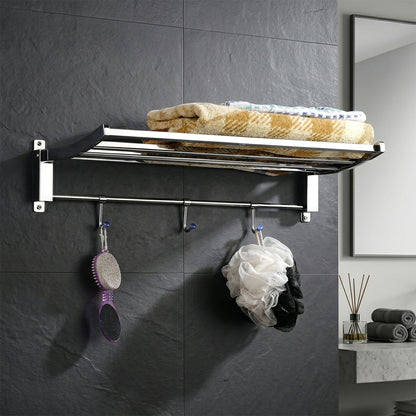 Lower bar and hanging hooks of bathroom towel rack