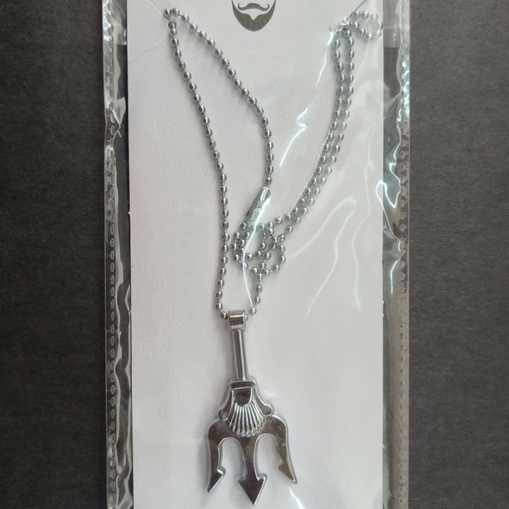 Designer Trishul Chain Pendant for Men Stylish Religious Symbol Necklace