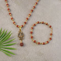 Shivling Pendant Necklace with Rudraksha Bead Combo – Spiritual Elegance