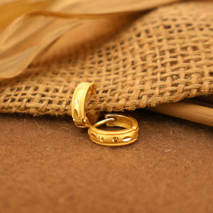 Gold Hoop Earrings kan bali with AD Bali