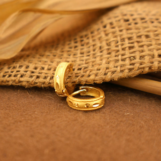 Gold Hoop Earrings kan bali with AD Bali
