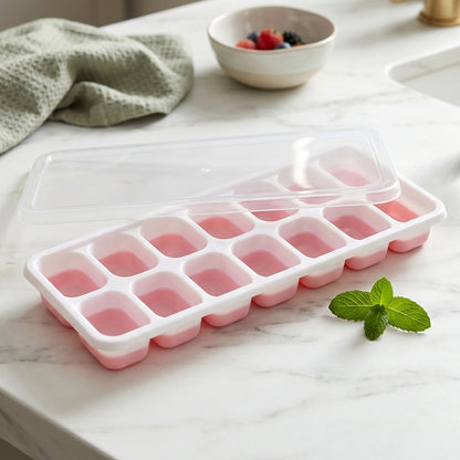 Stackable plastic ice cube trays