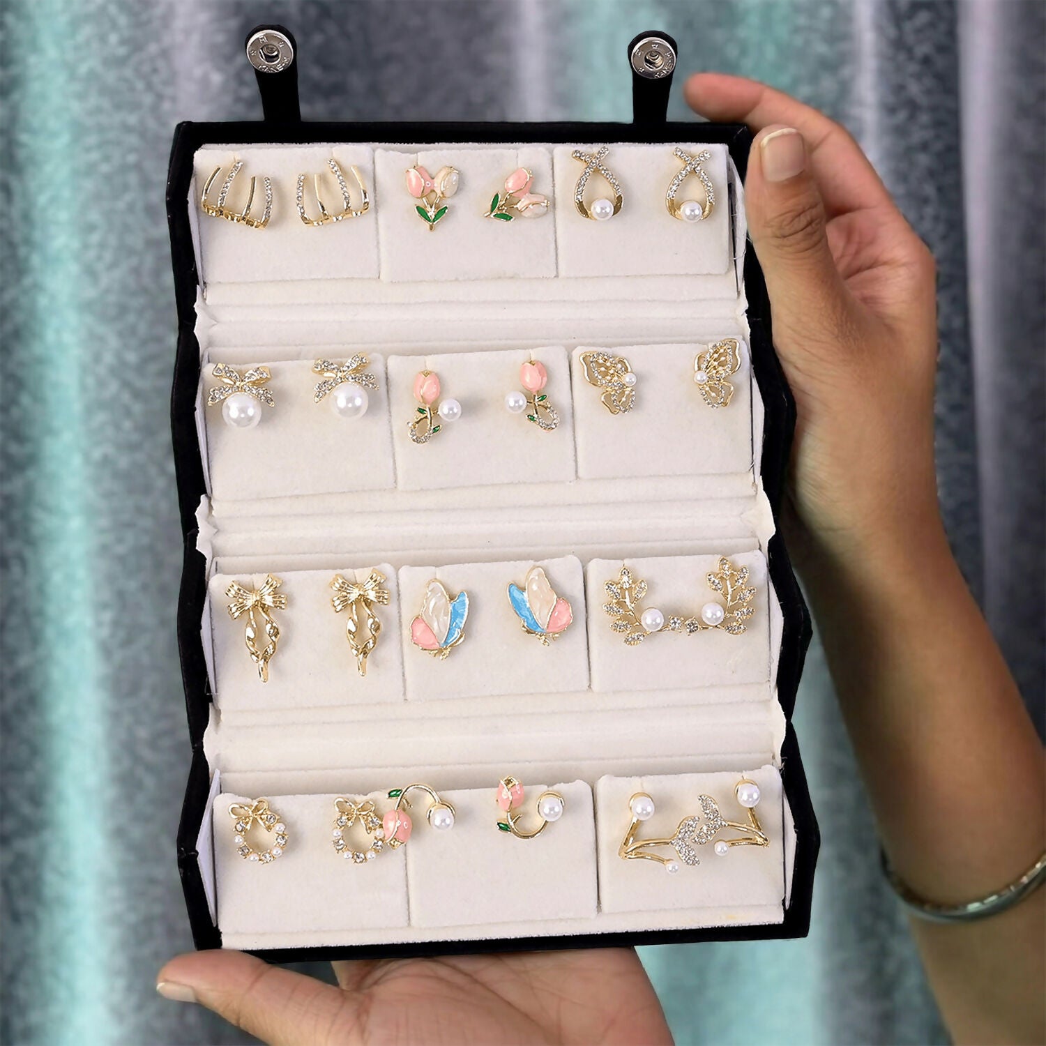 Korean Earrings Set – Stylish 12-Pair Anti Tarnish Collection