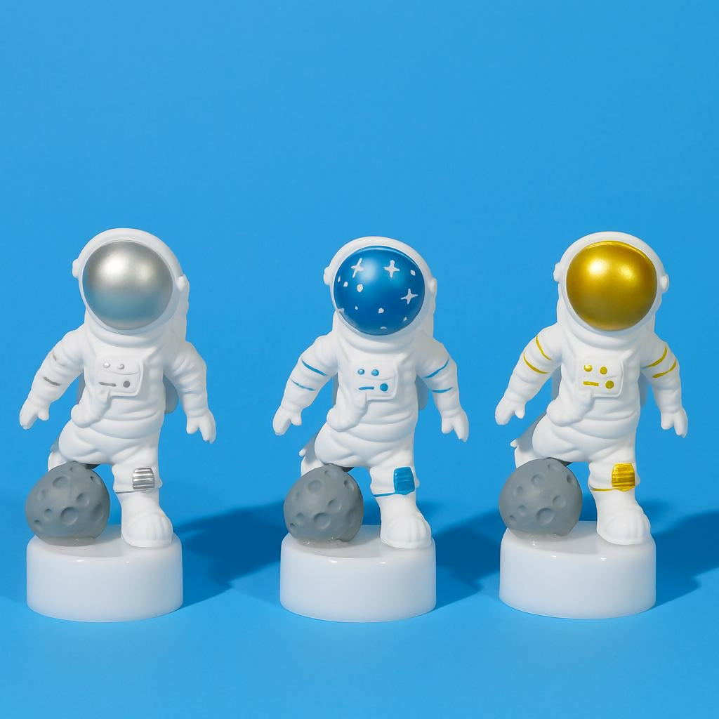 LED Astronaut Night Light Lamp for Kids Room | Cute Space Theme Bedside Decor (3 PCS)