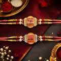 Radha Krishna Rakhi Pearl Stone Work for Brother