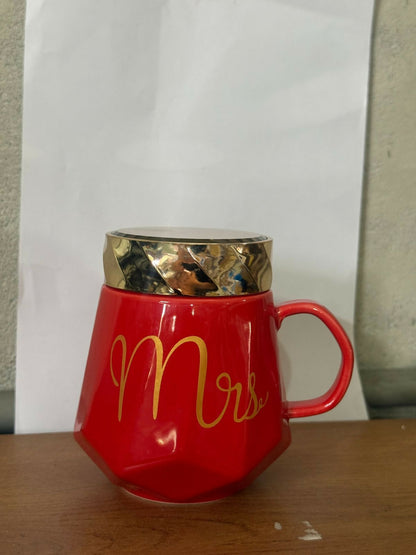 Ceramic Coffee Mug with Lid Stylish Gift Cup for Women