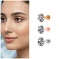 Gold Silver Rose Gold Plated Nosepin Combo Pack of 3 – Elegant and Hypoallergenic