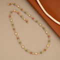 Gold-Toned Pave AD Tassel Mala – Elegant Choker Necklace