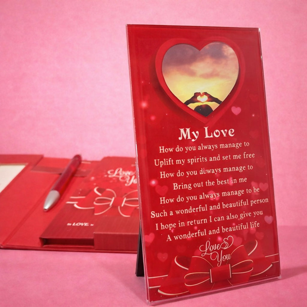 Love Theme Gift Diary with Pen & Message Pages for Couples & Special Moments