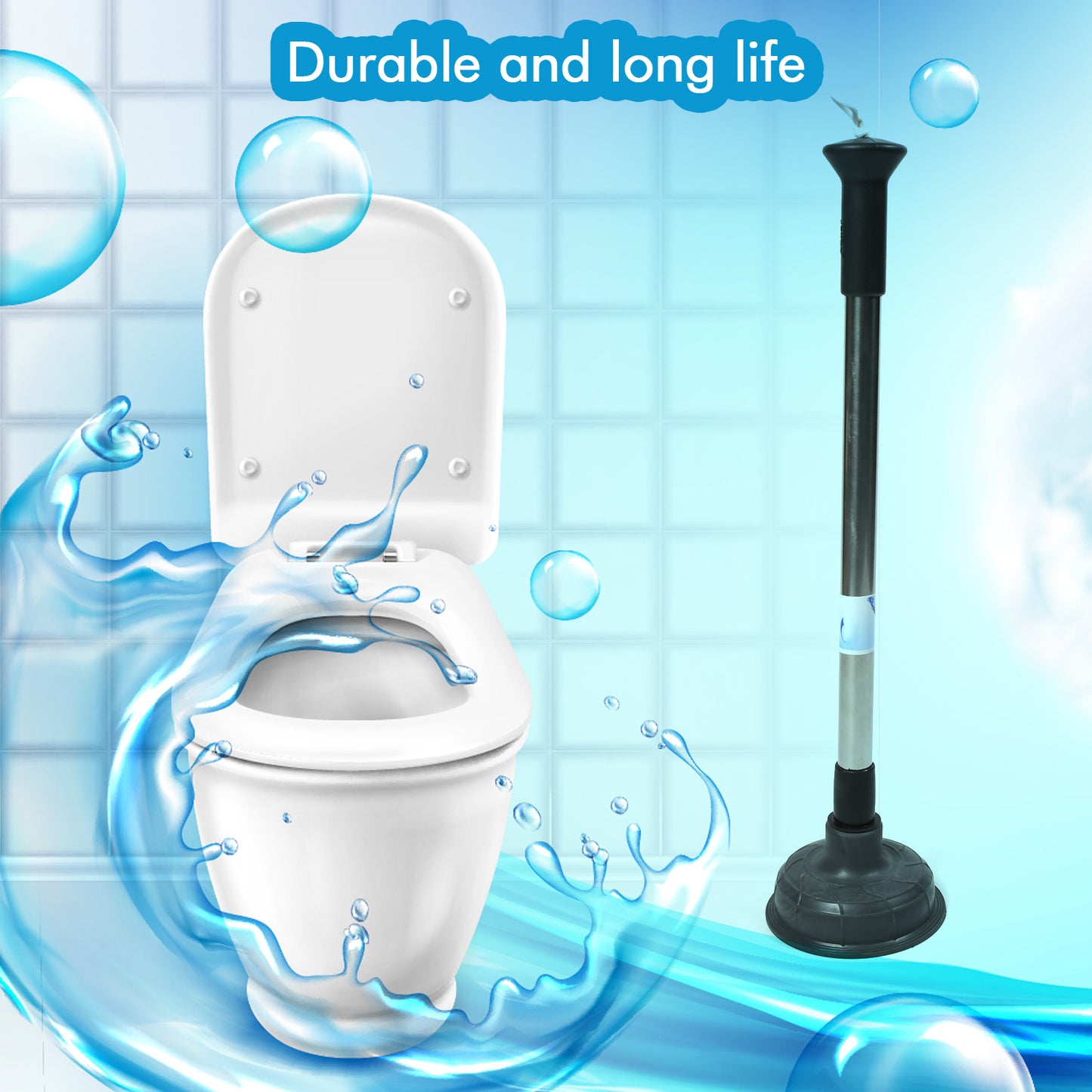 Drain Unblocker Pump for Kitchen, Sink & Toilet Cleaning