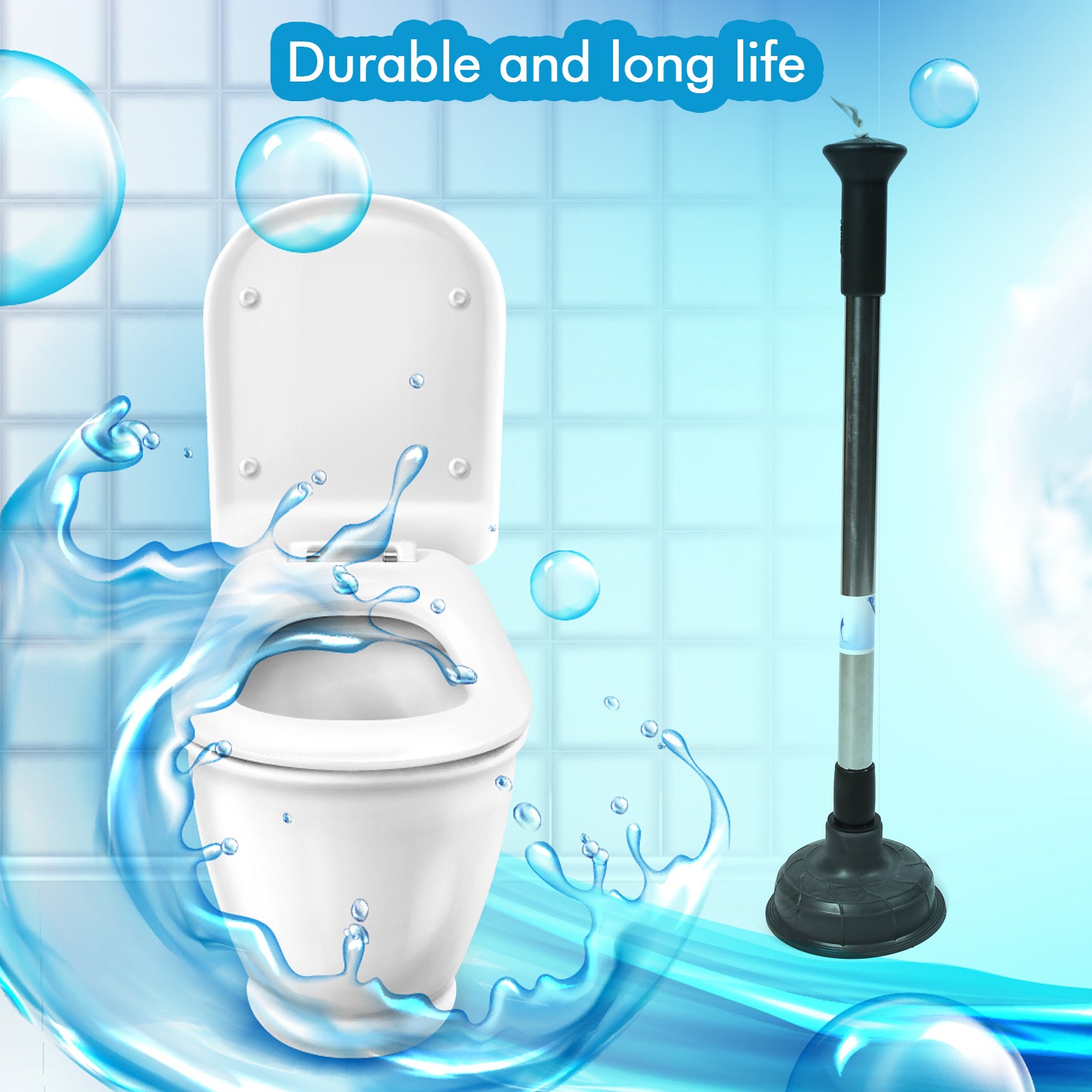 Drain Unblocker Pump for Kitchen, Sink & Toilet Cleaning