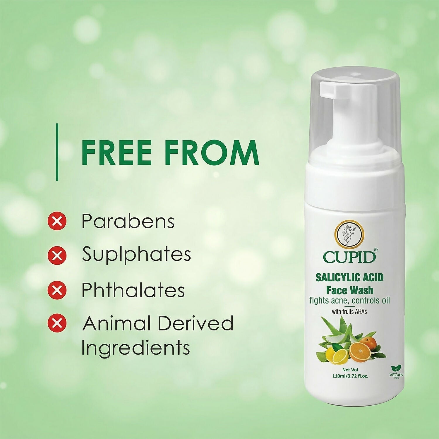 Cupid Salicylic Acid Foam Face Wash for Acne Control & Oil Balance (110 Ml)