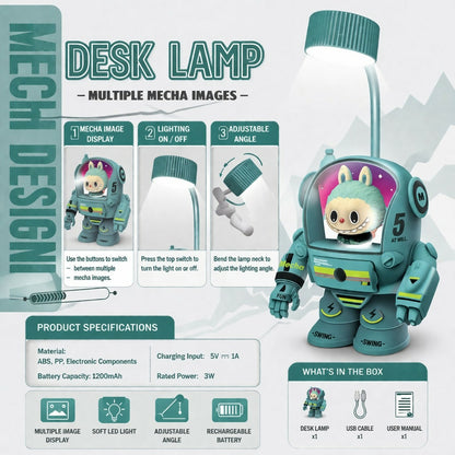 Astronaut Desk Lamp with Pencil Sharpener & LED Light for Kids