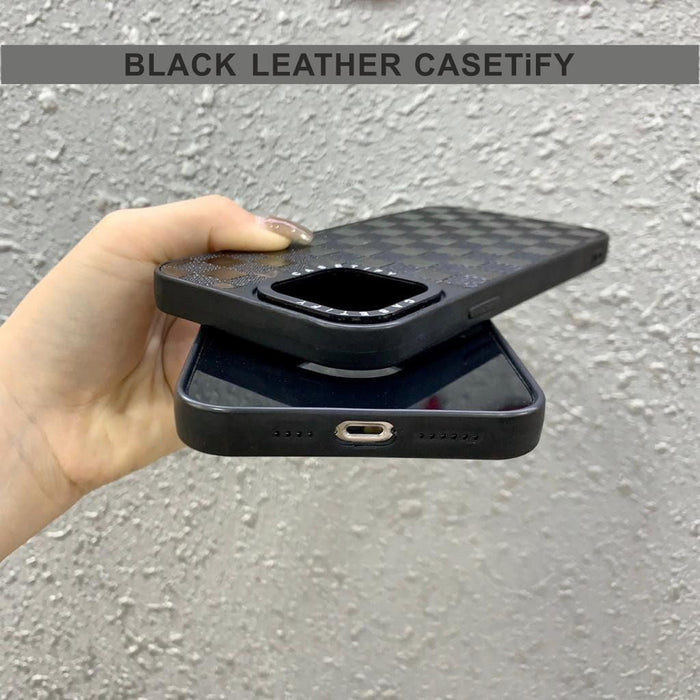 Black Leather Hard Case For Vivo