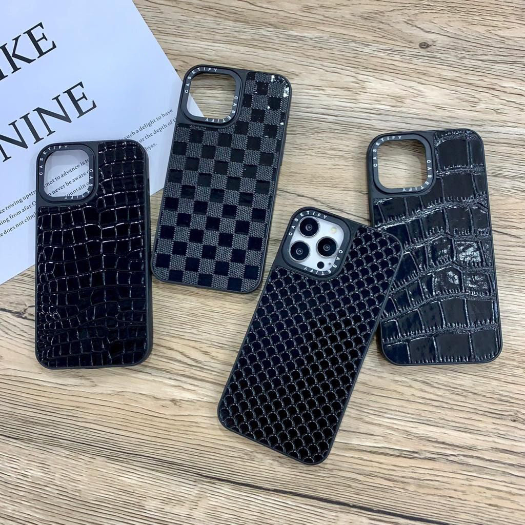 Black Leather Hard Case For Realme