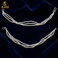 Pearl Chain Hoop Earrings – Elegant Multi-Layer Design for Women