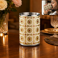White Meenakari Peacock Design Stainless Steel Drinking Glass for Home & Festive Use