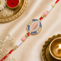 Premium Blue Designer Rakhi for Brother | Stone & Pearl Rakhi