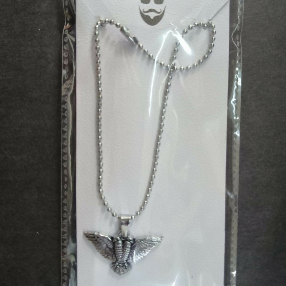 Silver-Plated Eagle Bird Pendant Chain for Men Stylish Statement Necklace