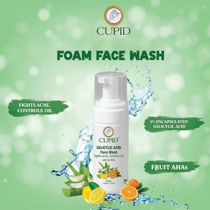 Cupid Salicylic Acid Foam Face Wash for Acne Control & Oil Balance (110 Ml)