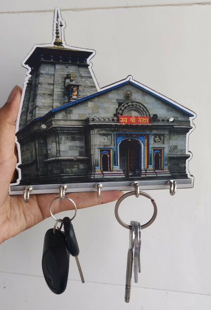 Stylish wall key organizer with divine Kedarnath temple inspiration