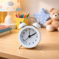 Classic Analog Alarm Clock for Bedroom | Silent Quartz Desk Table Clock