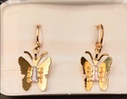 Elegant Golden Butterfly Drop Earrings for Women & Girls | Lightweight Stylish Party Wear Earrings