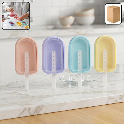 Premium Silicone Popsicle Mold Set with ice cream sticks