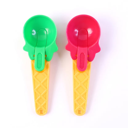 Colorful two-piece ice cream scoops for frozen desserts