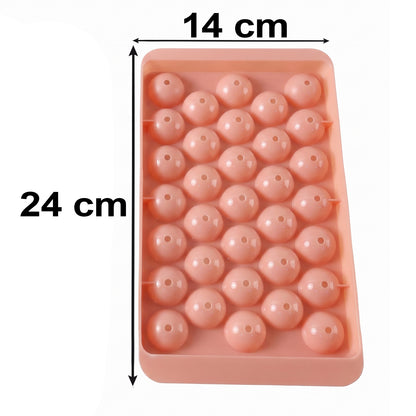 Plastic Round Ice Ball Tray Mould with Flexible Base for Freezer (1 Pc)